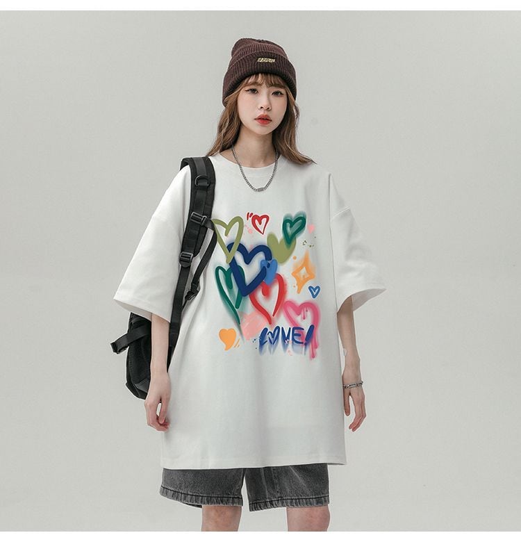 売り切れ必至 ファッション プリント 4色選択 半袖Tシャツins-8594