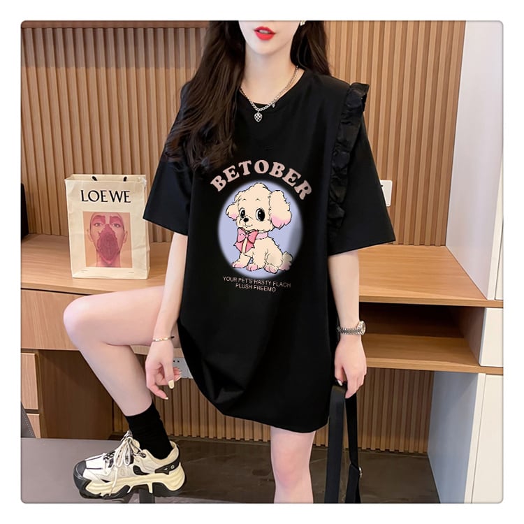 今季マストバイ 可 レース 透かし彫り 切り替え 2色選択 Tシャツ カットソーins-8493