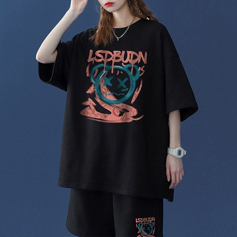 早い者勝ち 半袖Tシャツⅹパンツセット全4色 男女兼用ins-6554
