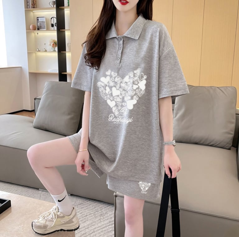 売り切れ必至 清涼感たっぷり シンプル 半袖Tシャツ+パンツ セットアップins-8195