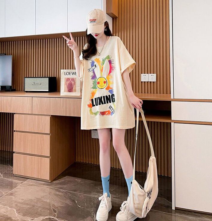 着回し力抜群 カジュアル キュート プリント 半袖Tシャツ全2色 ins-8550