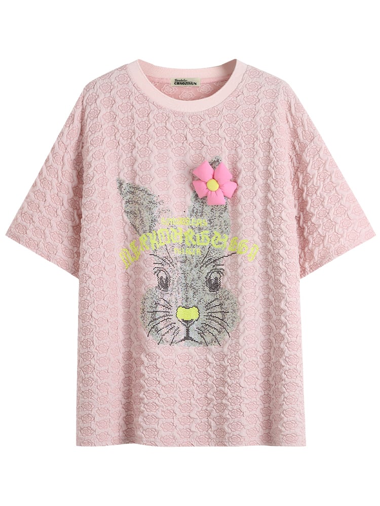 話題沸騰中 カジュアル キュート ホットダイヤモンド 半袖Tシャツins-8626