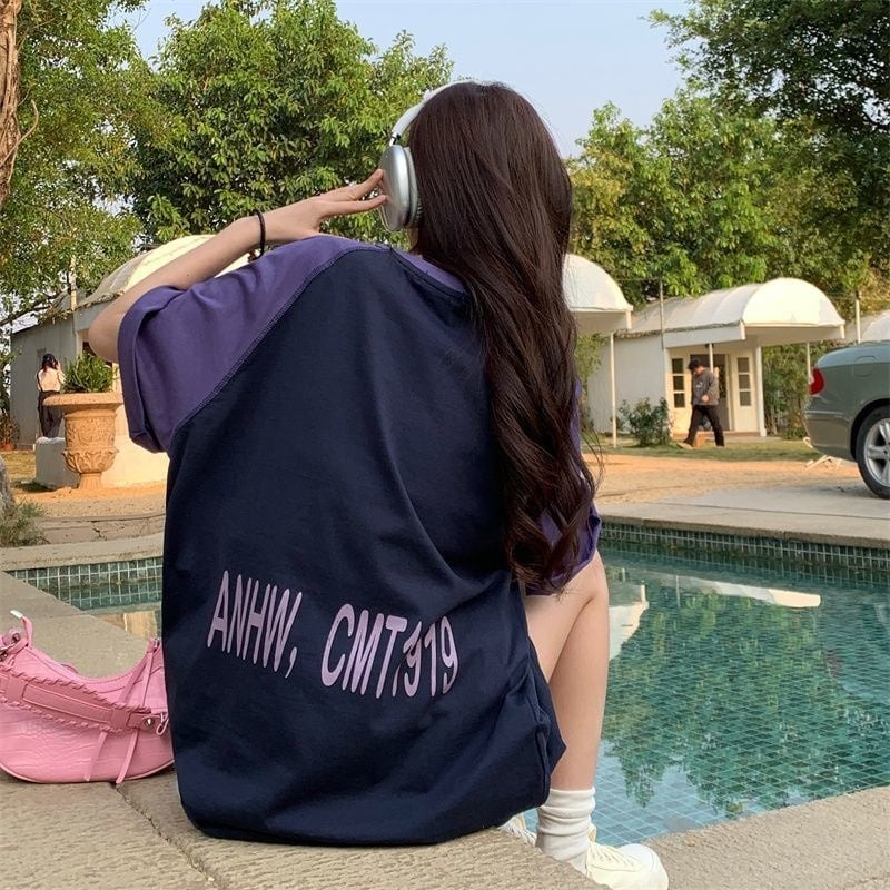 着回し力抜群 カジュアル 個性派 プリント 半袖Tシャツins-8163