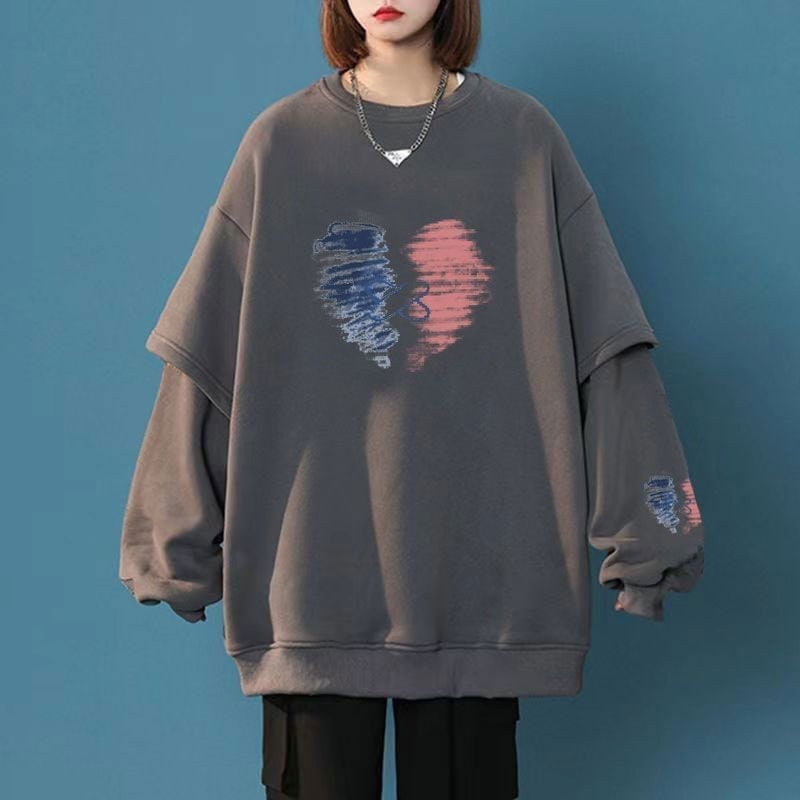 【半額!期間限定!!】超人気 プリント ゆったりスウェット全4色ins-4968