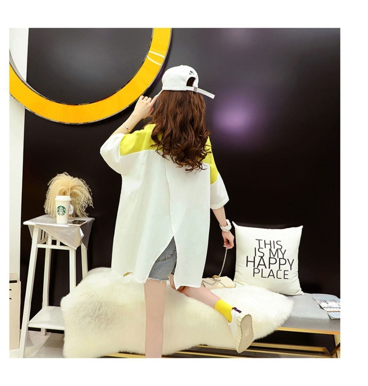 絶対流行 ファッション エレガント 切り替え 半袖Tシャツ 全2色ins-8039