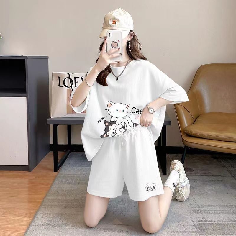 大人可愛い 上質 半袖Tシャツⅹパンツセット全4色 男女兼用 ins-6551