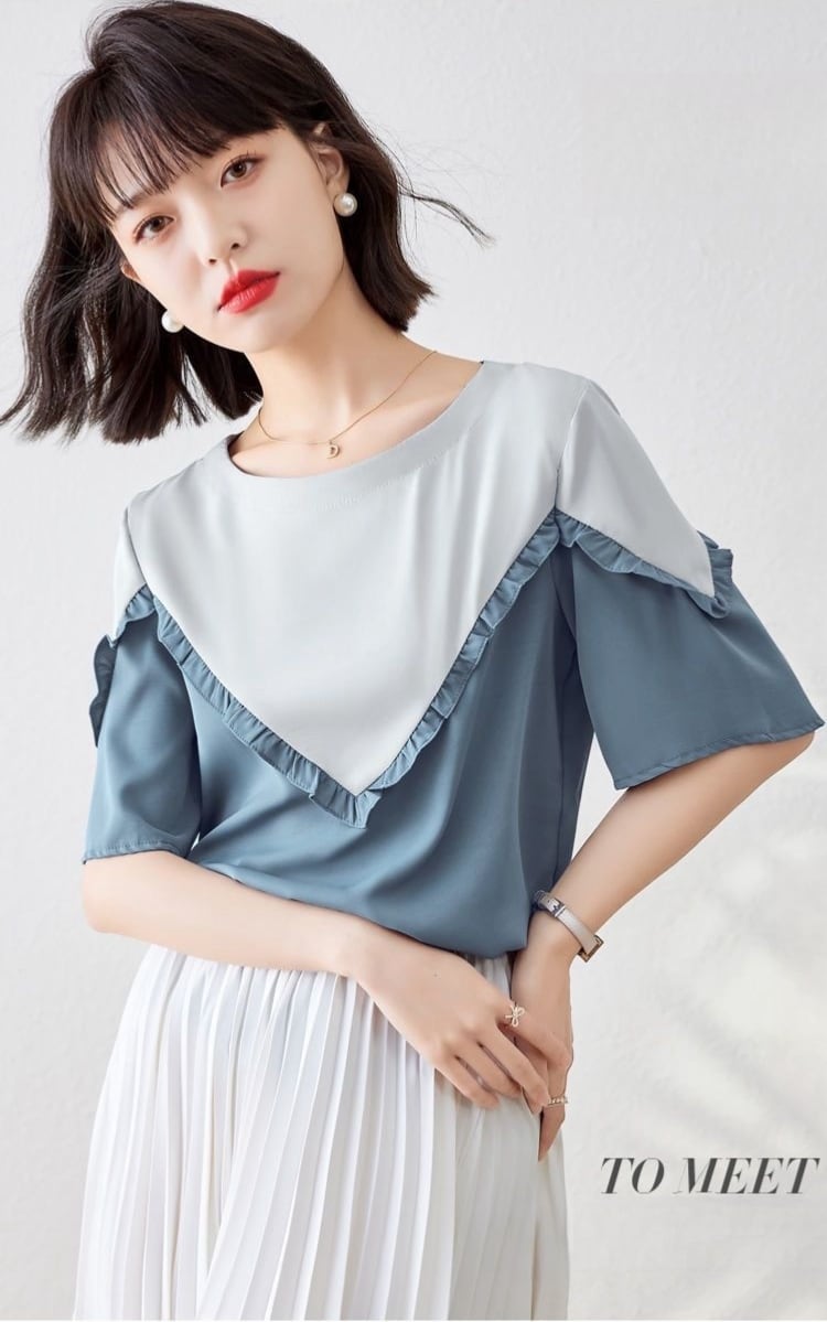 【半額!期間限定!!】 定番シンプル ファッション 上質 シフォン 半袖ins-6595