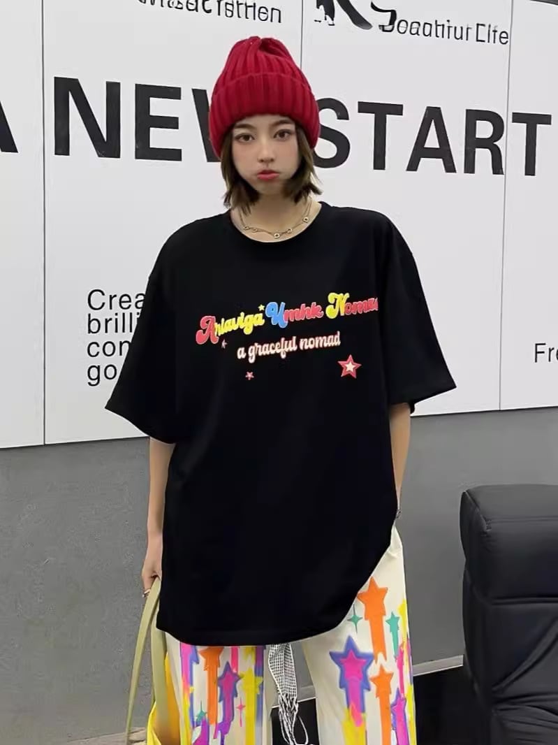 大好評  ファッション 個性派 半袖Tシャツins-8072