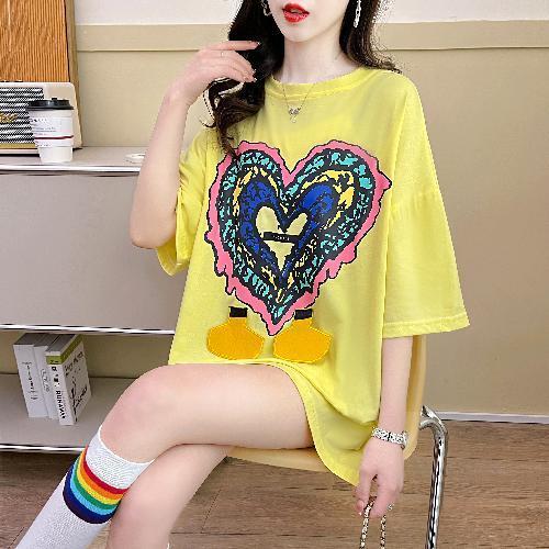 おすすめ カジュアル シンプル ゆったり 半袖Tシャツins-8136