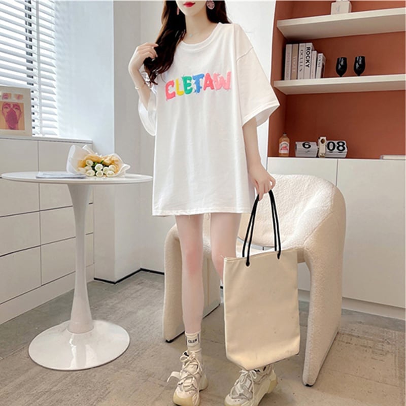オシャレ度満点 一目惚れ アルファベット Tシャツ カットソーins-3071