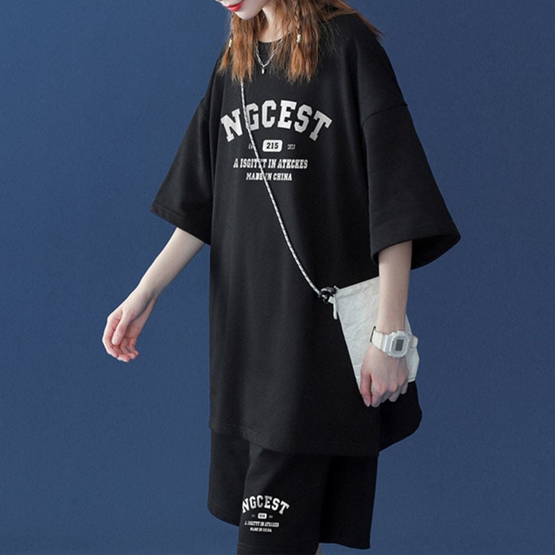 【半額!期間限定!!】売り切れ必至 カジュアル 半袖Tシャツⅹパンツセット全4色 男女兼用ins-6574