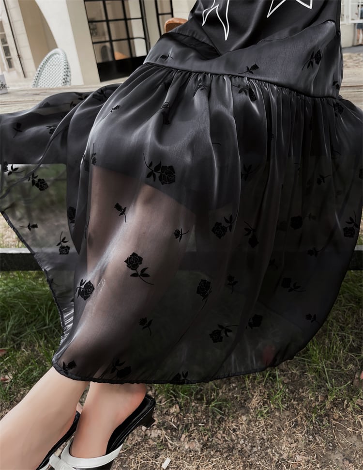 美人度アップ 新作 スウィート 切り替え 花柄 半袖 ワンピースins-8222