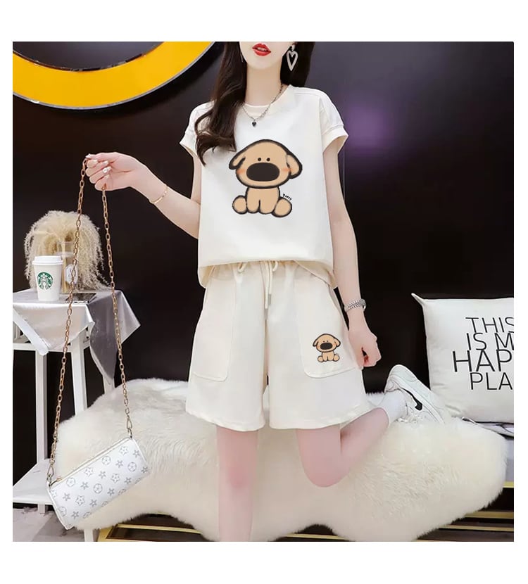 売り切れ必至 カジュアル キュート 半袖Tシャツⅹパンツセット全3色 ins-8266