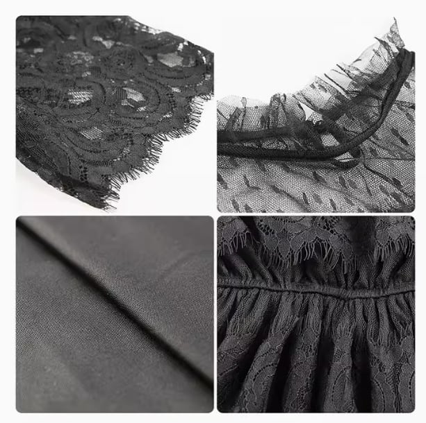 美人度アップ エレガントレース 透かし彫り 切り替え ワンピースins-8220