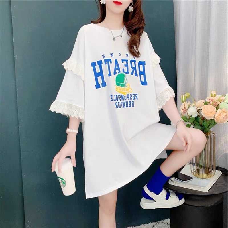 話題沸騰中 プリント ビッグロゴ ゆったり 半袖Tシャツ 全3色ins-8252