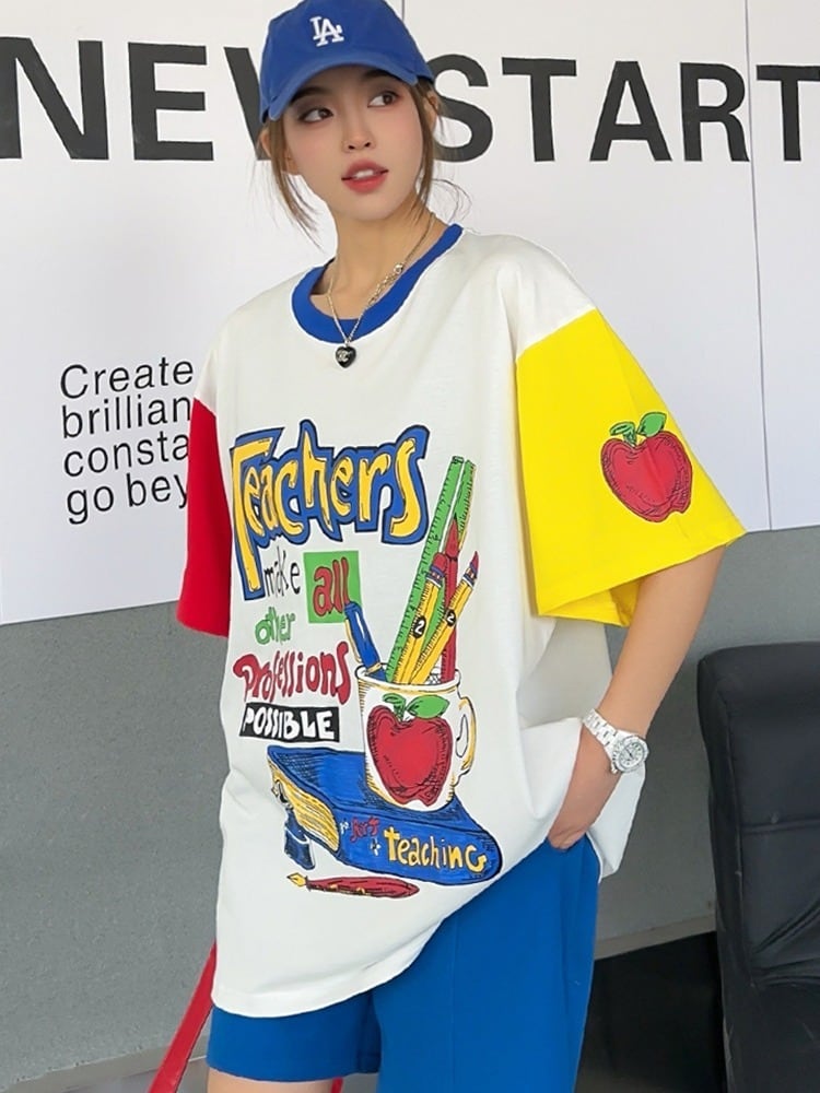 【半額!期間限定!!】カジュアル キュート ルーズ Tシャツins-6611