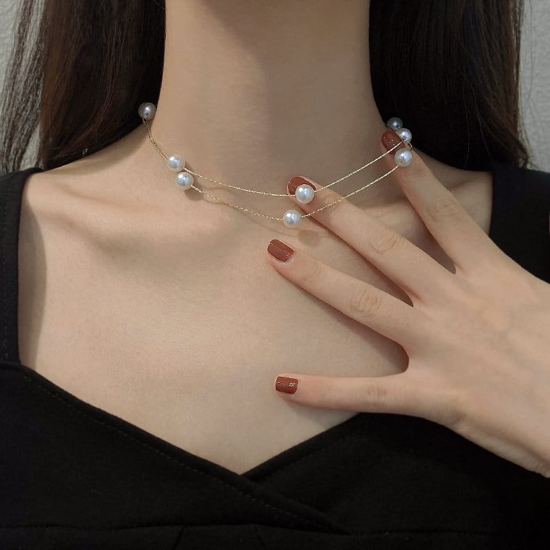 デザイン感 チャーミング 綺麗め ネックレス アクセサリー<ins-3127>