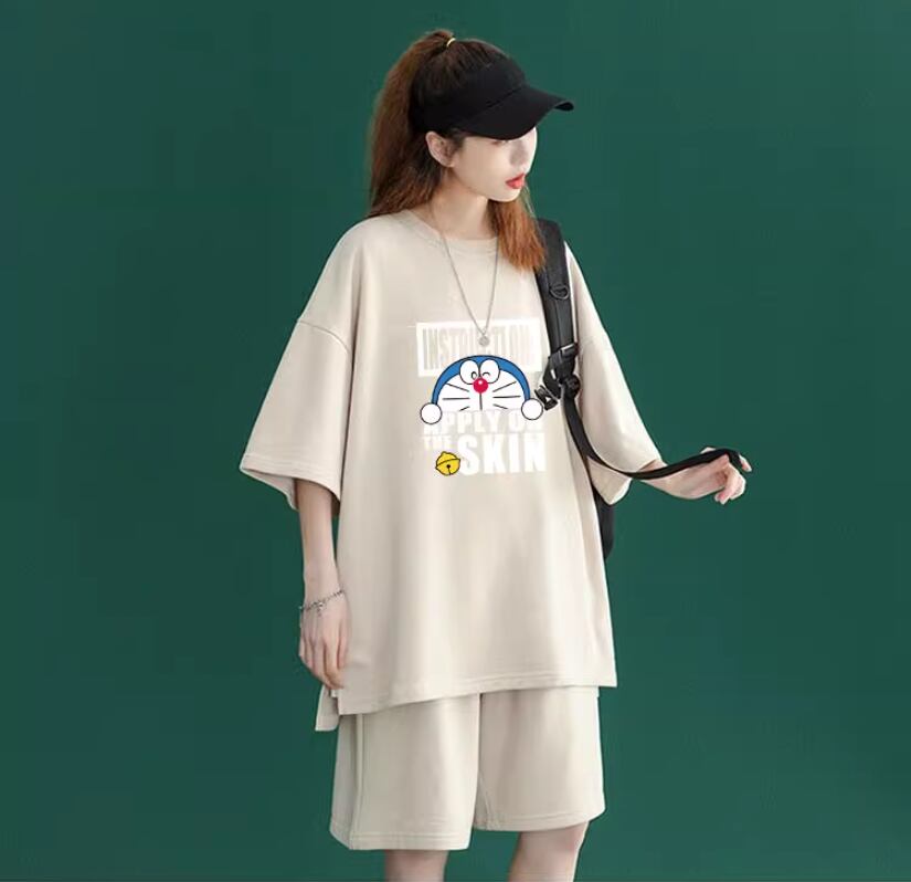 好感度UP カジュアル シンプル 半袖Tシャツⅹパンツセット全4色ins-8203