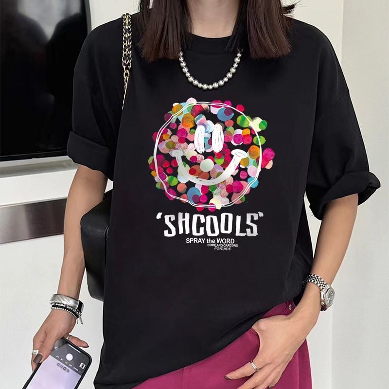 話題沸騰中 カジュアル スマイリー 半袖 Tシャツ ins-8651