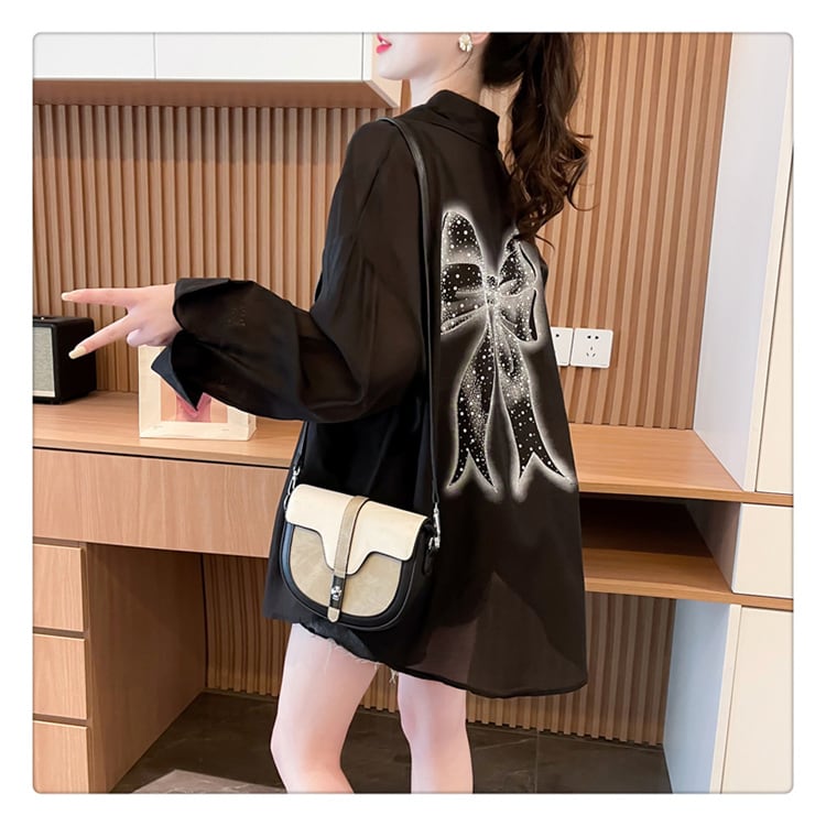 大好評 リボン付き Poloネック 紫外線対策 ブルゾン シャツ ins-8645
