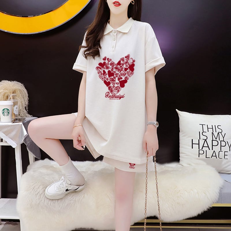 売り切れ必至 清涼感たっぷり シンプル 半袖Tシャツ+パンツ セットアップins-8195