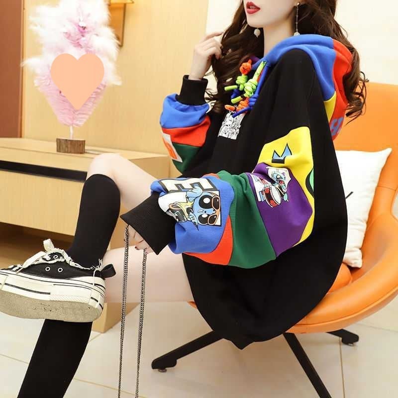 【半額!期間限定!!】(裏起毛あり)ファッション 個性派 キュート 長袖 スウェット パーカー トップスins-2160