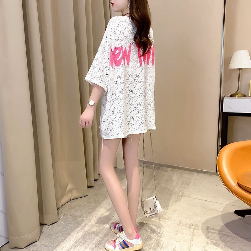美人度アップ スウィート ゆったり 半袖Tシャツins-8130