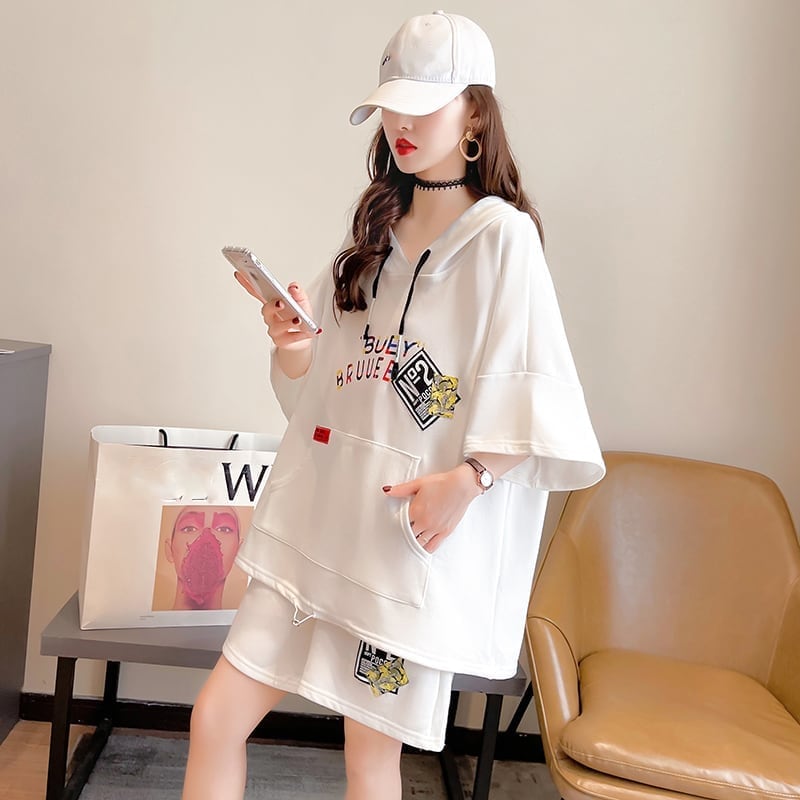 【半額!期間限定!!】ファッション 清涼感たっぷり 切り替え ブラウス+パンツ セットアップins-3144