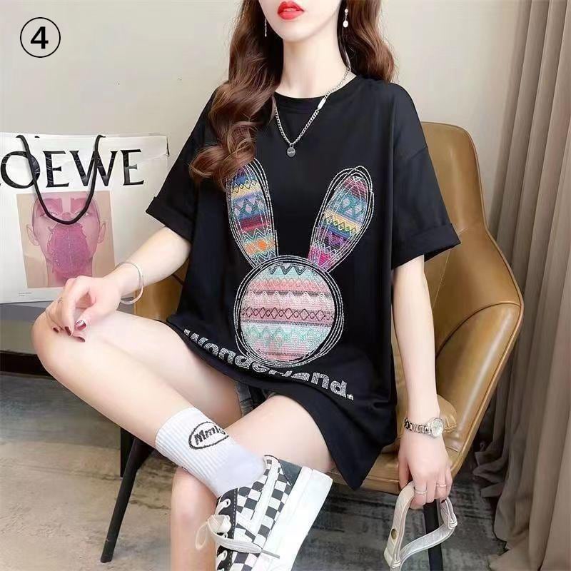 話題沸騰中 スウィート ファッション プリント 半袖Tシャツins-8517