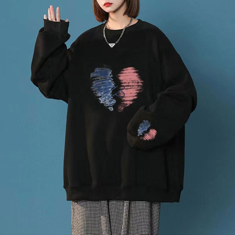 【半額!期間限定!!】超人気 プリント ゆったりスウェット全4色ins-4968