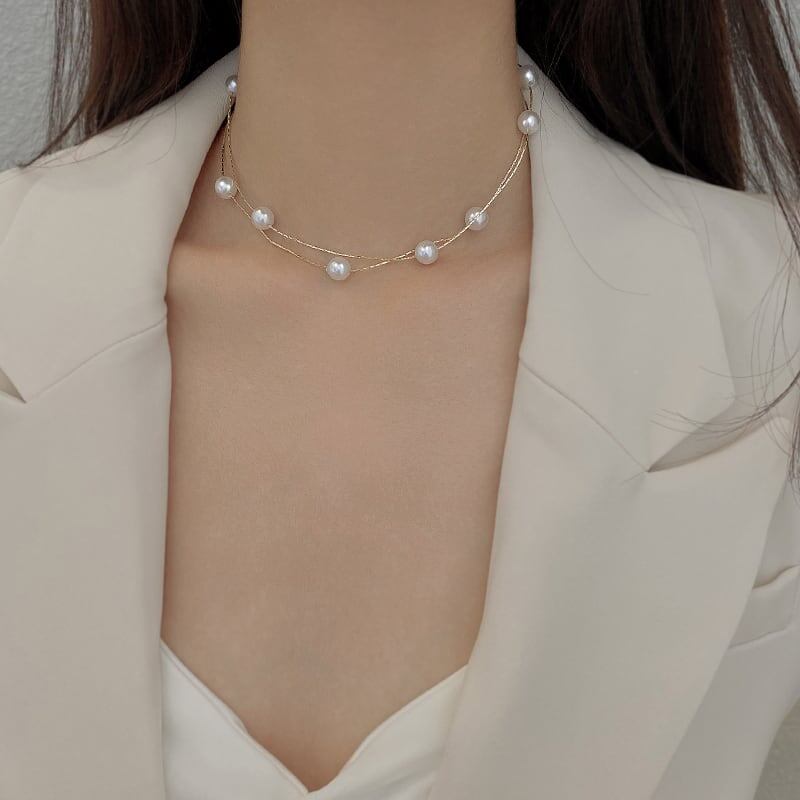 デザイン感 チャーミング 綺麗め ネックレス アクセサリー<ins-3127>