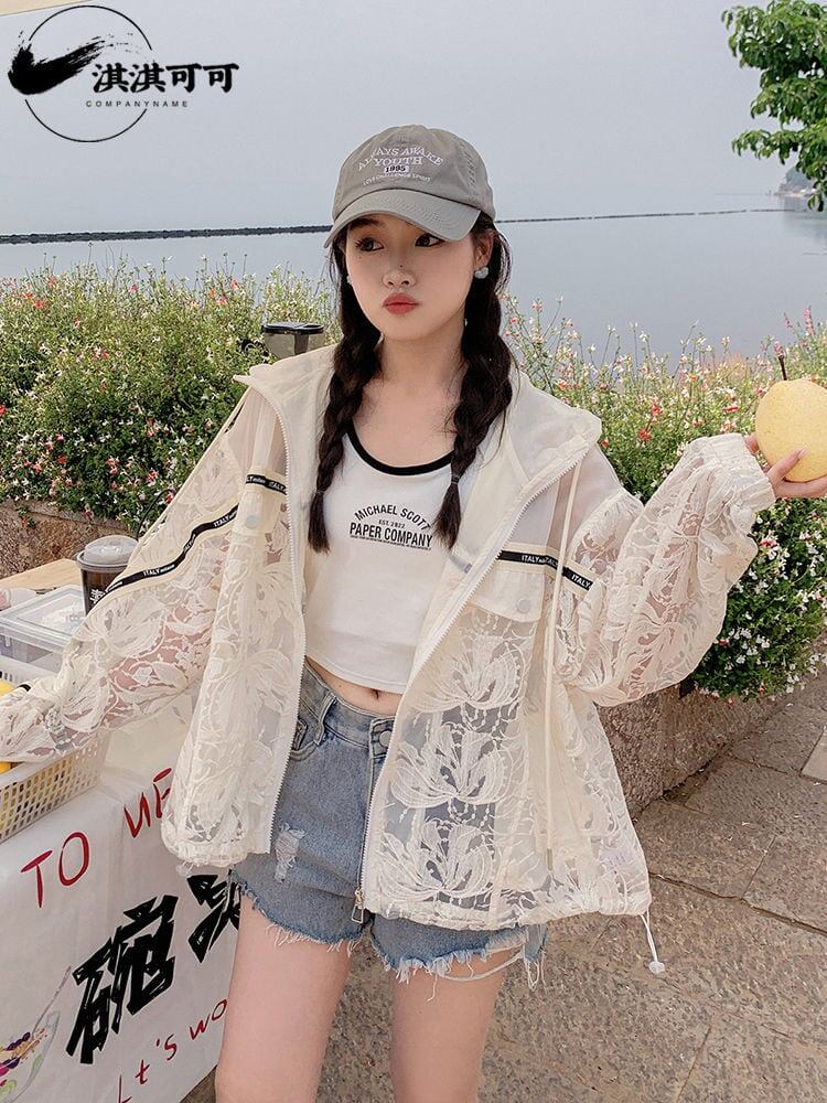 数量限定 美人度アップ 透け感 日焼け対策 冷房対策 UVカット フード付き パーカーins-4975