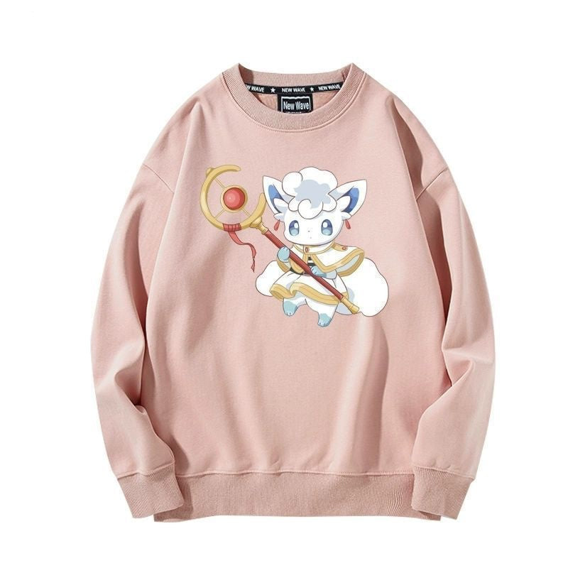 【裹起毛】 葬送のフリーレン キャラクター 魅力的 ラウンドネックスウェット-A2007