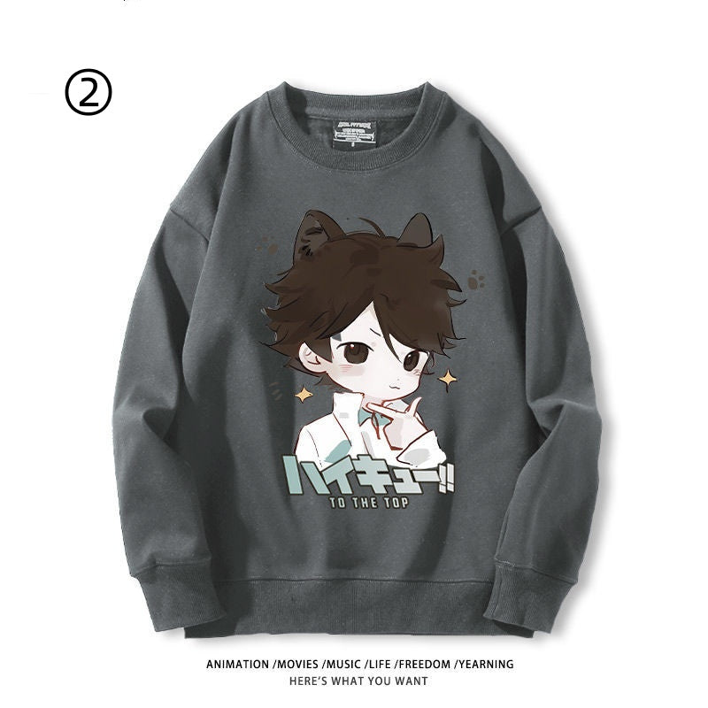 【裹起毛】高級感  ラウンドネックスウェット-A1971