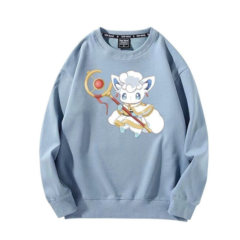 【裹起毛】 葬送のフリーレン キャラクター 魅力的 ラウンドネックスウェット-A2007