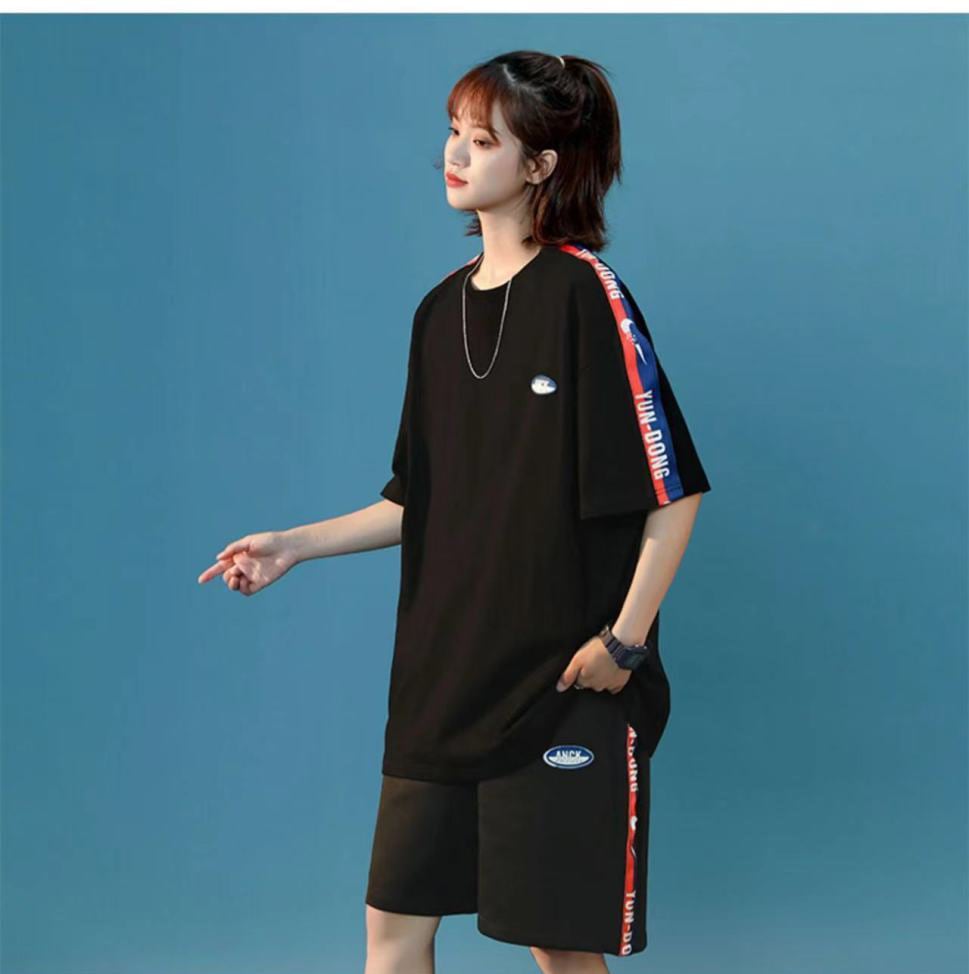 今季マストバイ カジュアル ルーズ 半袖Tシャツⅹパンツセット全2色ins-8197