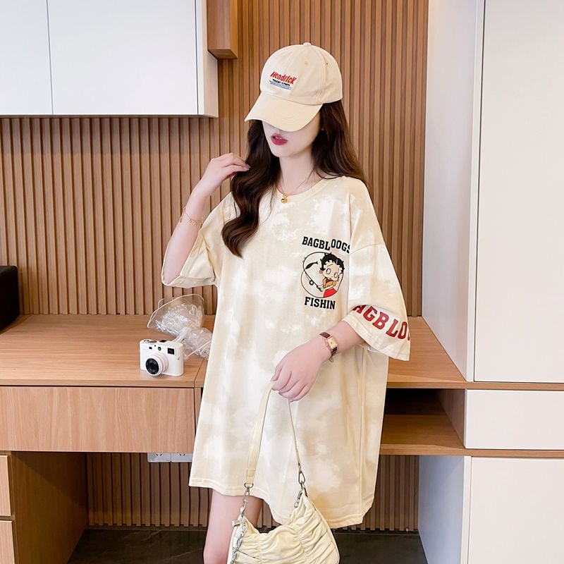 超人気 ロゴ プリント ゆったり 3色 半袖Tシャツins-8348