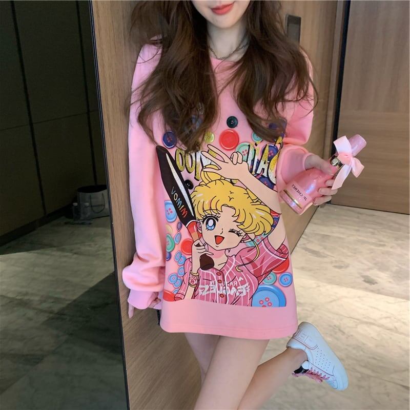 好感度UP ファッション キュート ルーズ スウェット ins-6387