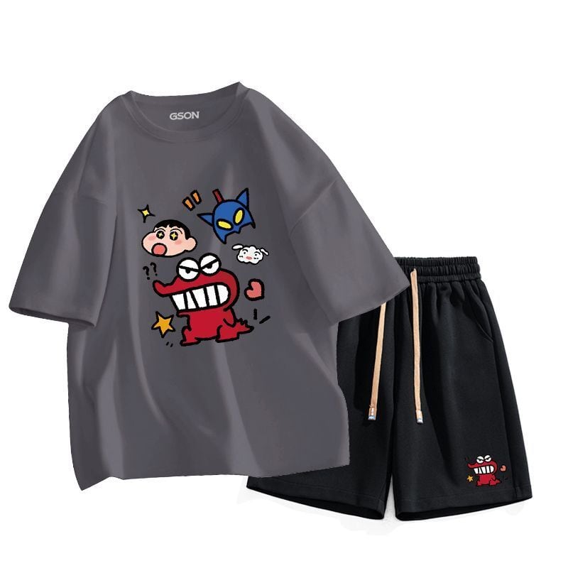 新商品 大活躍 簡潔 カジュアル 半袖Tシャツⅹパンツセットins-8109
