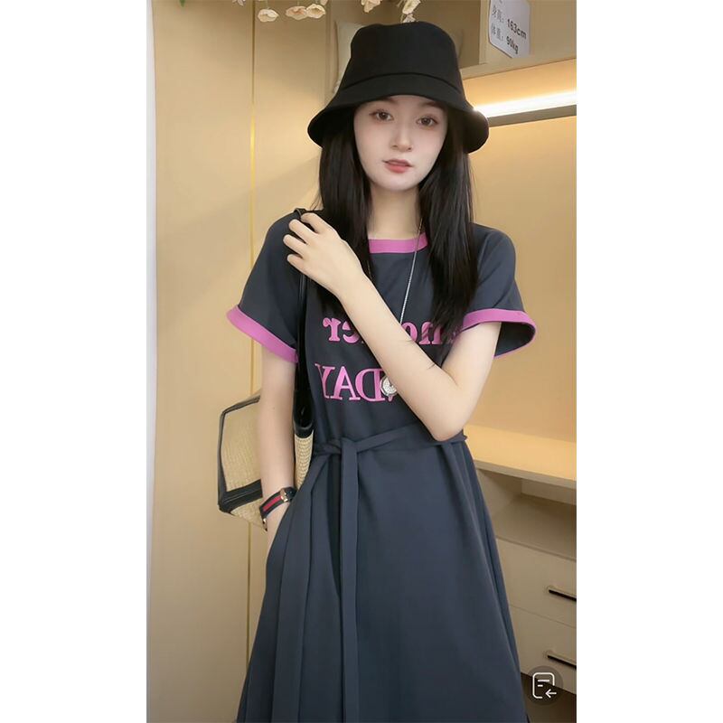 売り切れ必至 上質 簡潔 半袖Tシャツワンピースins-8288