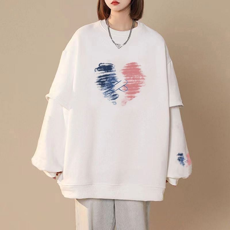 【半額!期間限定!!】超人気 プリント ゆったりスウェット全4色ins-4968