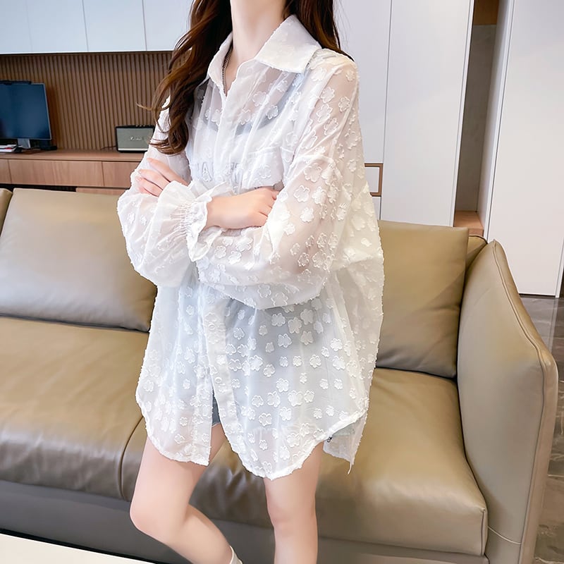定番シンプル UV対策合わせやすい カジュアル ゆったりシャツ 全3色ins-8370