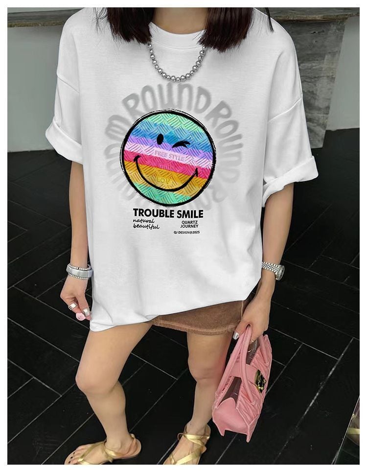 超人気商品 シンプル ラウンドネック 半袖 Tシャツ ins-8649