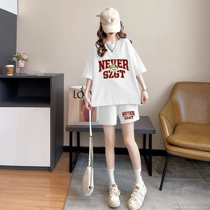 売り切れ必至 カジュアル プリント 半袖Tシャツⅹパンツセット全2色 ins-8549