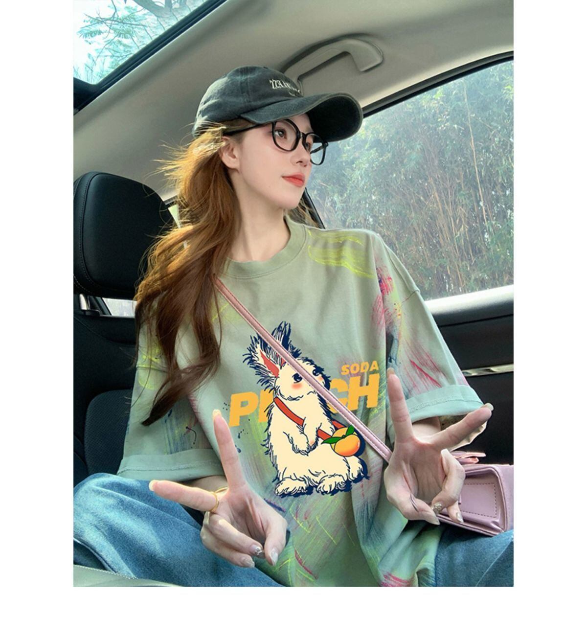 絶対流行 アバンギャルド 特別デザイン プリント 半袖Tシャツins-8598