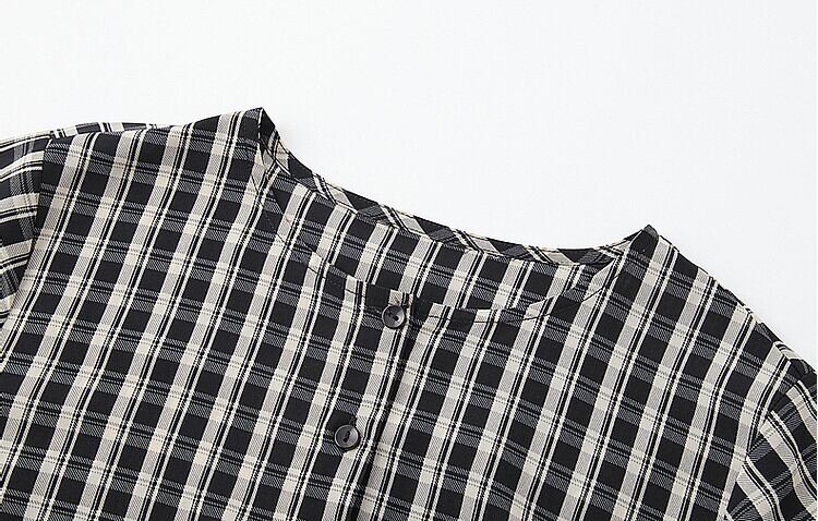 定番シンプル ゆったり感アップ エレガント チェック柄 Tシャツ カットソーins-8368
