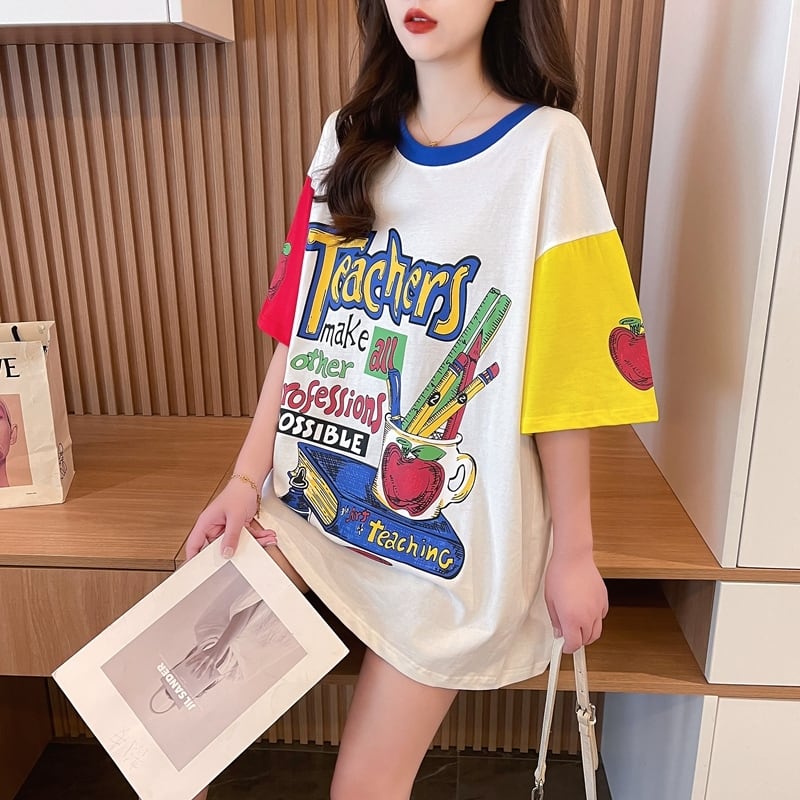 【半額!期間限定!!】カジュアル キュート ルーズ Tシャツins-6611