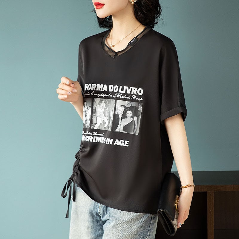 話題沸騰中 着回し力抜群 ファッション プリント 2色選択 半袖Tシャツins-8621