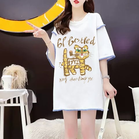 売り切れ必至 アバンギャルド カジュアル プリント全2色 半袖Tシャツ カットソー ins-8561