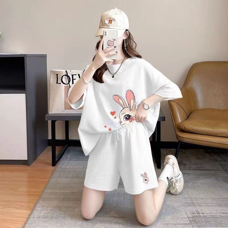 今季マストバイ 大人可愛い ルーズ 半袖Tシャツⅹパンツセット全3色 ins-8202
